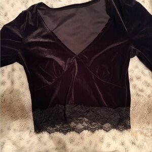 gothic velvet long sleeved shirt